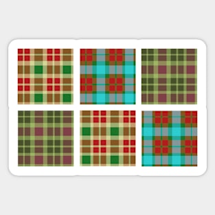 Christmas Plaid Blocks Sticker